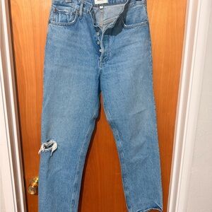 Agolde Denim Blue Straight Leg Jeans